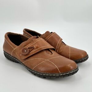 Natural Soul Randolph Women’s Slip On Hook and Loop Closure Brown Leather Size 8